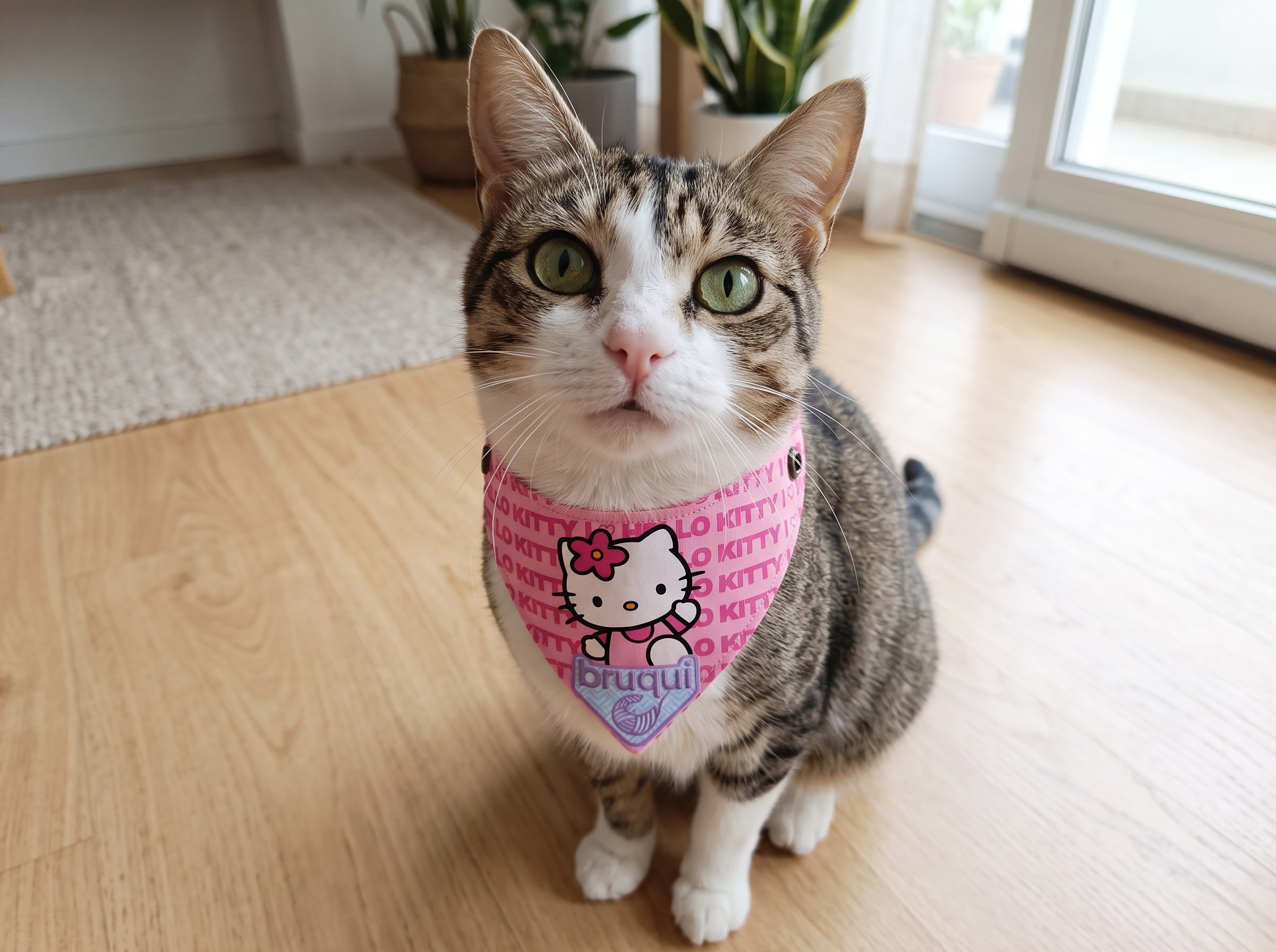 Pañoleta para gato "hello kitty"